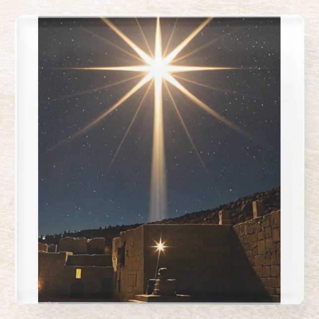 Star des Bethlehem Glass-Untersetzer Glasuntersetzer (Vorderseite)
