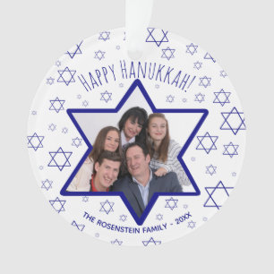 Star des David Happy Hanukkah-Fotos Ornament