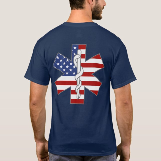 Star des Lebens Patriotic EMT Paramedic Individuel T-Shirt (Rückseite)
