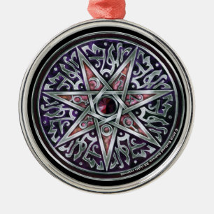 Star des Premium Round Ornament Aus Metall