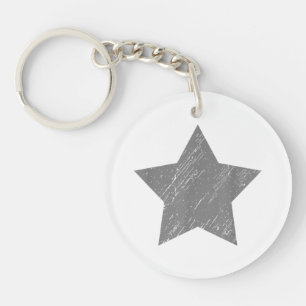 Star Distressed Grau Vintag Star Schlüsselanhänger