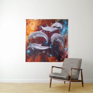 Star Dolphins Tapestry Wandteppich
