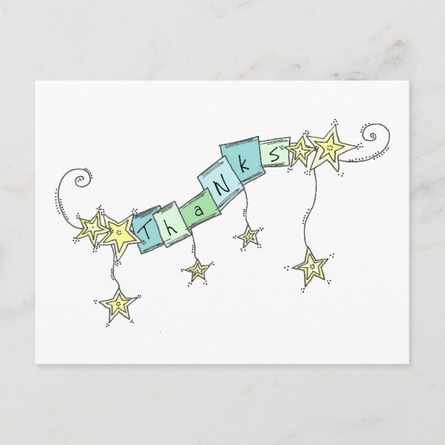 Star Doodles, vielen Dank Postkarte (Vorderseite)