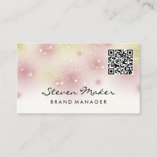 Star Dust Cursive Schriftart QR Code Business Ca Visitenkarte