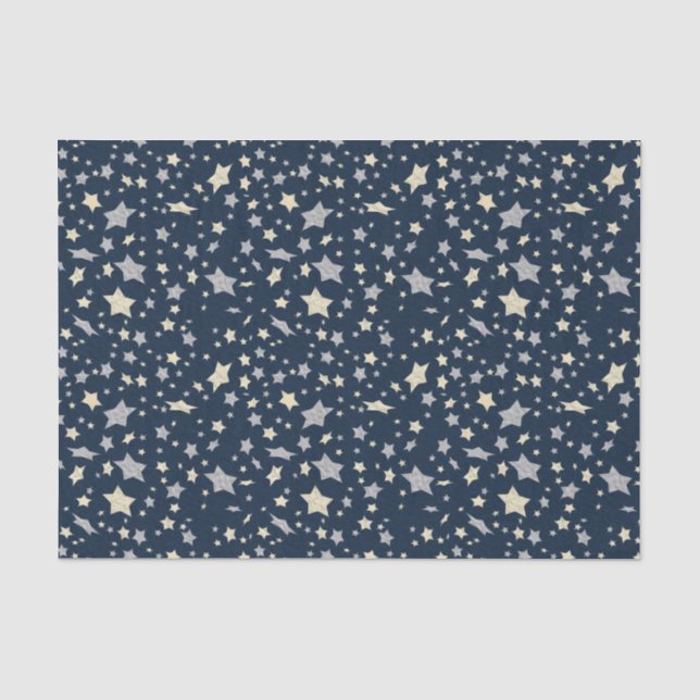 Star Elegant Modernes Blau Seidenpapier (Vorderseite)