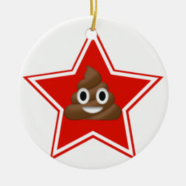 Star Emoji Poo Dbelseitige Ornament