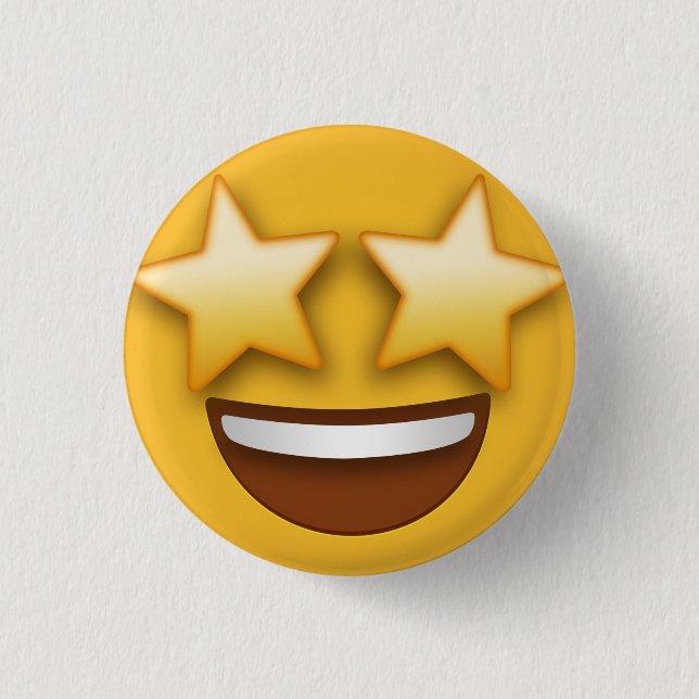 Star Eyes Emoji Button (Vorderseite)