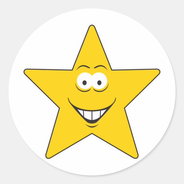 Star Face Runder Aufkleber (Vorderseite)