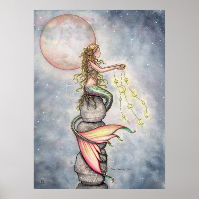 Star Fill Sky Mermaid Poster von Molly Harrison (Vorne)