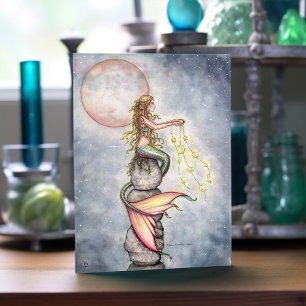 Star Filled Sky Mermaid Greeting Card Karte