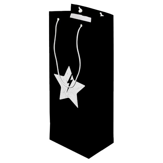 Star Flash Geschenktüte Für Weinflaschen (Rückseite Schrägansicht)