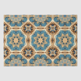 Star formt Art Deco, Blau und Braun Seidenpapier