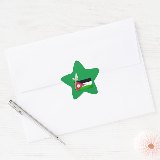 Star Free Palestine Heart Stern-Aufkleber (Umschlag)