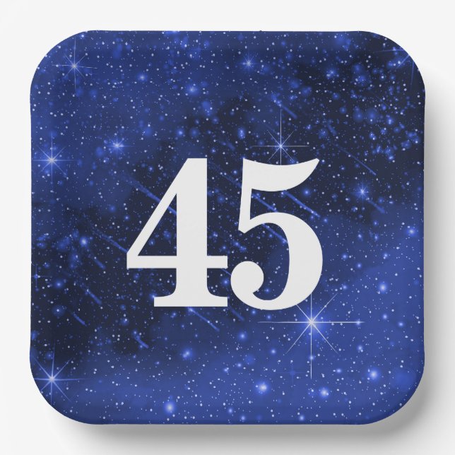Star Galaxy für 45. Geburtstagsparty Pappteller (Vorderseite)
