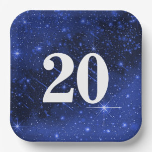 Star Galaxy für die 20. Geburtstagsparty Pappteller