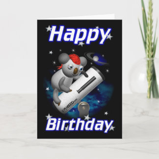 Star Gazer Koala Happy Birthday Karte