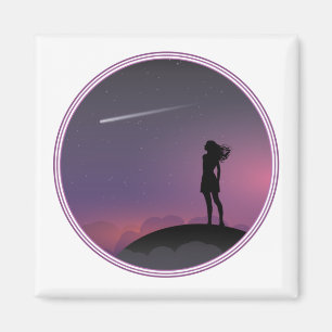 Star Gazing Girl Magnet