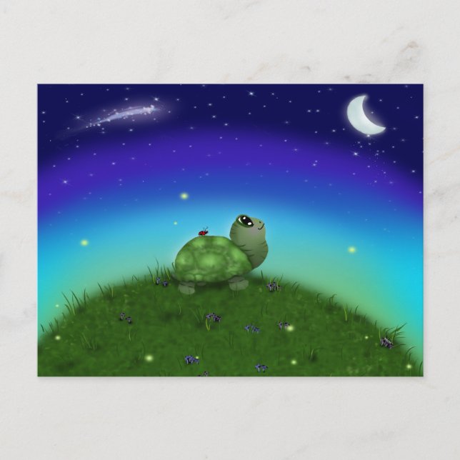 Star Gazing Turtle Postkarte (Vorderseite)