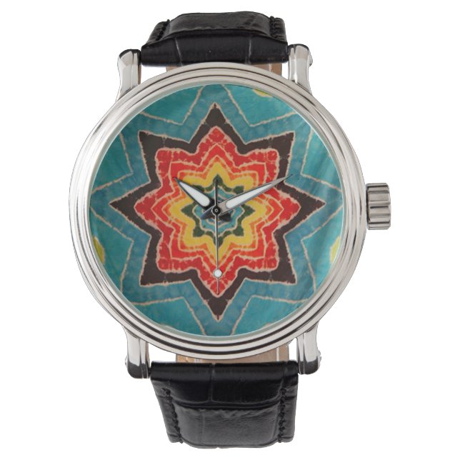 Star-Gefärbte Krawatte Armbanduhr (Vorderseite)
