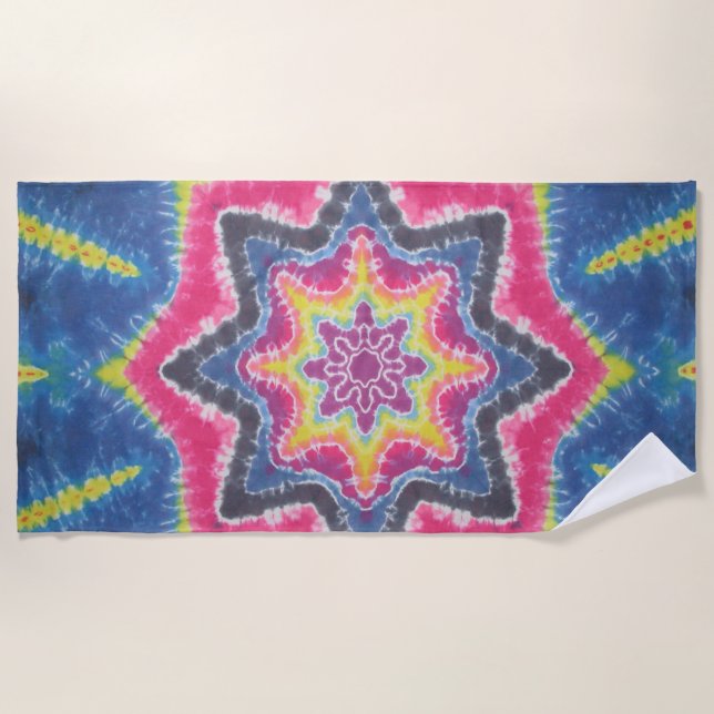 Star-Gefärbte Krawatte Strandtuch (Vorderseite)