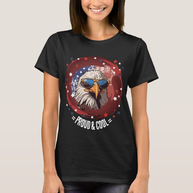 Star-gesprungener Cooler Adler T-Shirt (Vorderseite)