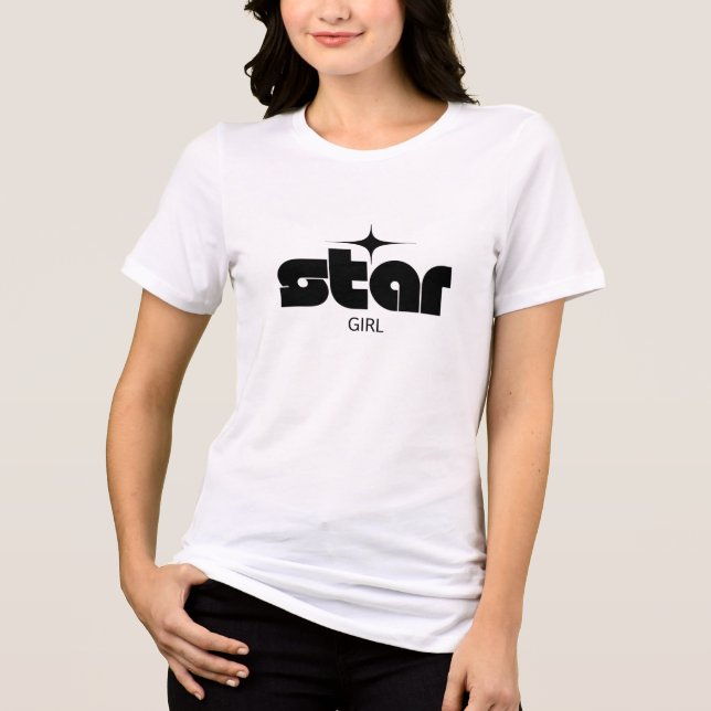 Star Girl Retro Y2K Typografie (schwarz) Tri-Blend Shirt (Vorderseite)