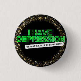 Star Glitzer Ich habe Depression Advocacy & Suppor Button