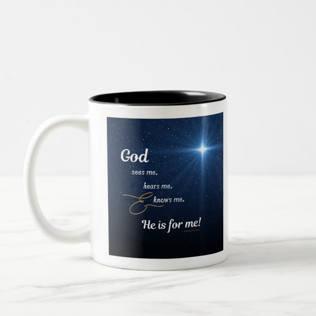 Star - Gott sieht mich Zweifarbige Tasse (Links)