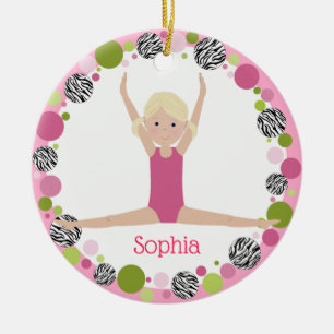 Star Gymnast Blonde Pony Schwanzes in Pinks Keramikornament