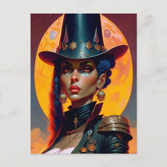 Star Hexe Postkarte (Vorderseite)