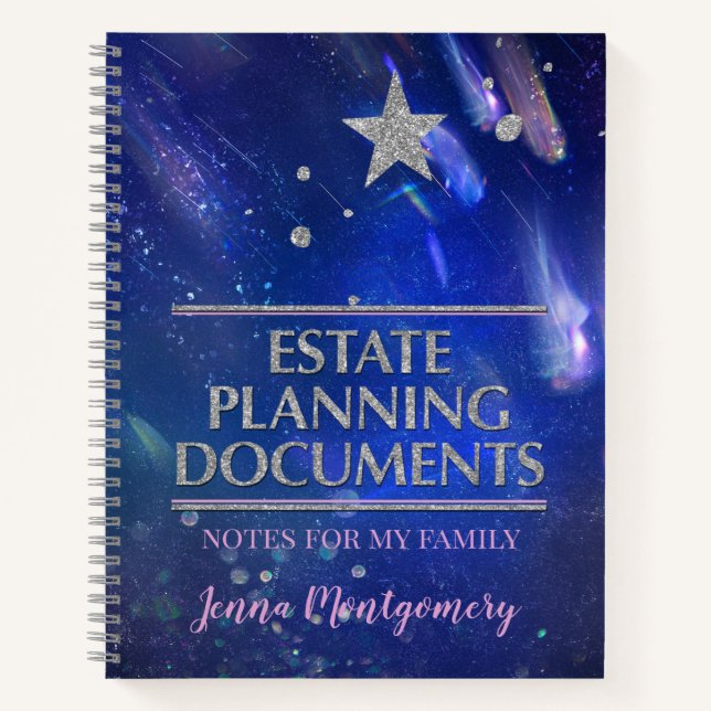 Star in Night Sky Anwesen Planning Notizbuch (Vorderseite)