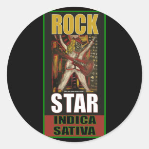 STAR INDICA SATIVA RUNDER AUFKLEBER