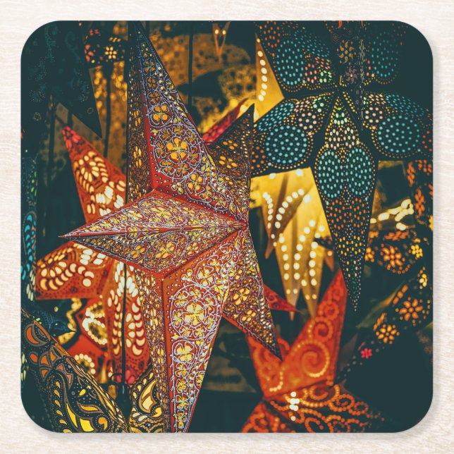 Star Lanterns Rechteckiger Pappuntersetzer (Vorderseite)