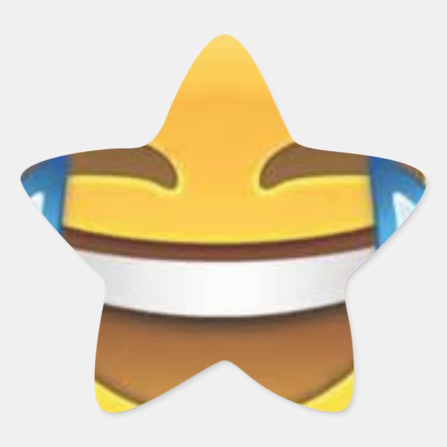Star Laughing Emoji Stern-Aufkleber (Vorderseite)