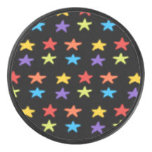 Star Light Hockey Puck (Rainbow & Black)