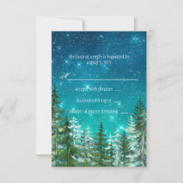 Star Light Night Forest Tree Wedding RSVP