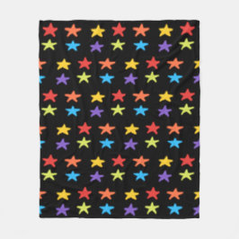 Star Light Throw Blanket (Multi & Black) Fleecedecke