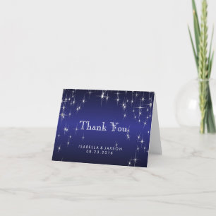 Star Lights in Metallic Dark Blue - Vielen Dank Dankeskarte