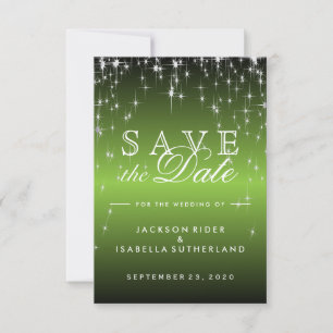 Star Lights in Metallic Lime Green - Save the Date