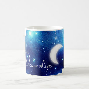 Star Lune nuit ciel galaxie céleste tasse à café