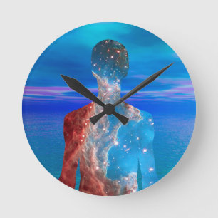 Star Man Runde Wanduhr