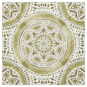STAR MANDALA Gold Holiday Medallion Stoff