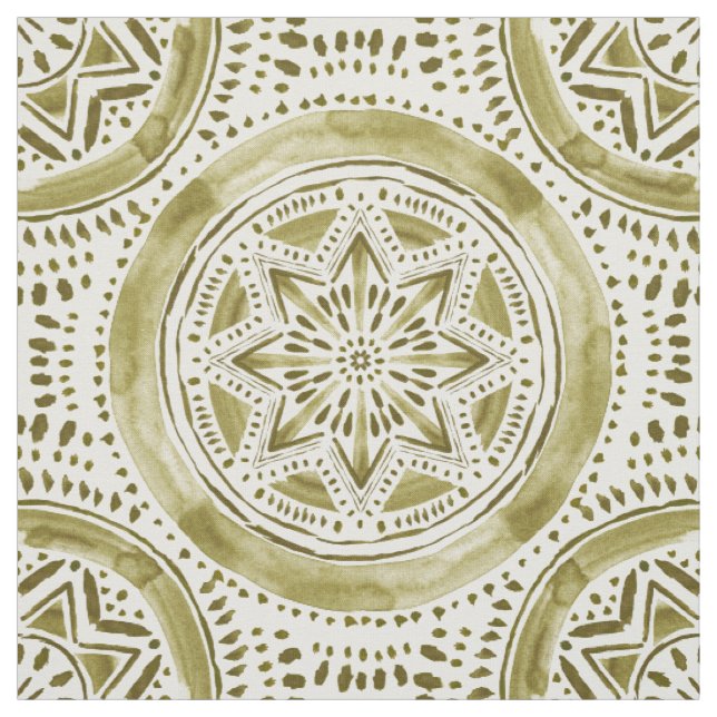 STAR MANDALA Gold Holiday Medallion Stoff (Muster)