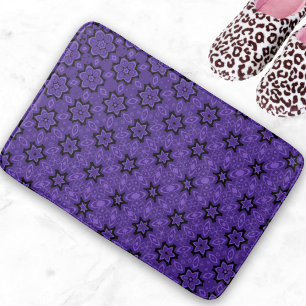 Star Mandala Lila blühend Badematte