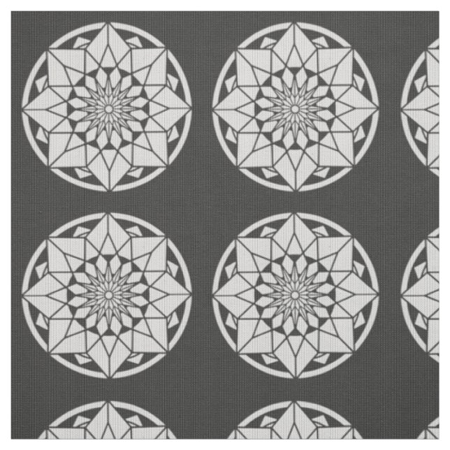 Star Mandala strickt schwarz & weiß Stoff (Muster)