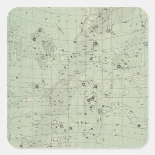 Star Map Quadratischer Aufkleber