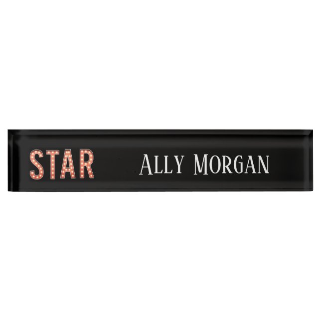 STAR Marquee Lights Personalisiert Namensplakette (Vorderseite)