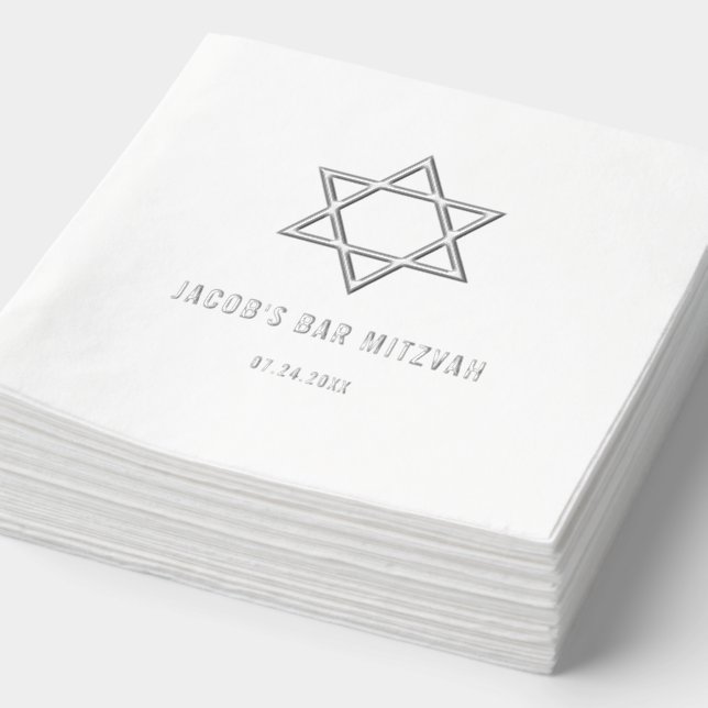 Star moderne de David Bar Mitzvah Silver (Détail)