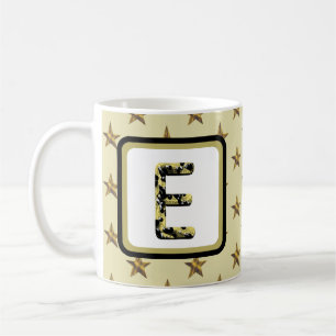 Star Monogram Gold Elegant Familienname Initial Kaffeetasse