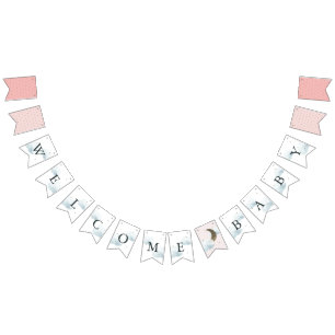 Star Moon & Cloud Begrüßung Baby Pink Bunting Flag Wimpelkette